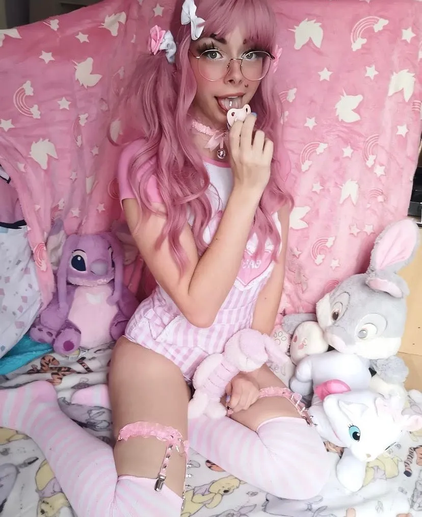 Pink Striped Thigh Highs