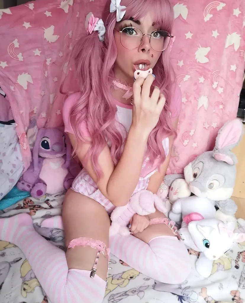 Pink Striped Thigh Highs
