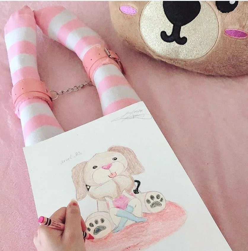 Pink Striped Thigh Highs