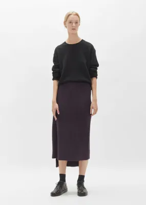 Plain Stitch Side Deco Rib Skirt