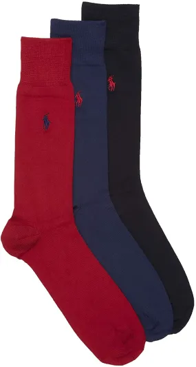 Polo Ralph Lauren Men's 3-Pack Super Soft Crew Dress Socks