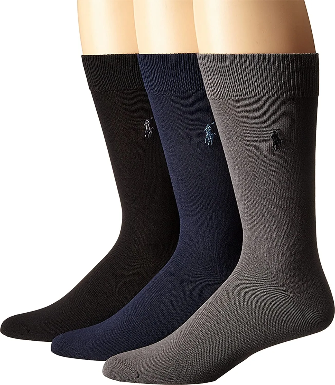 Polo Ralph Lauren Men's 3-Pack Super Soft Crew Dress Socks