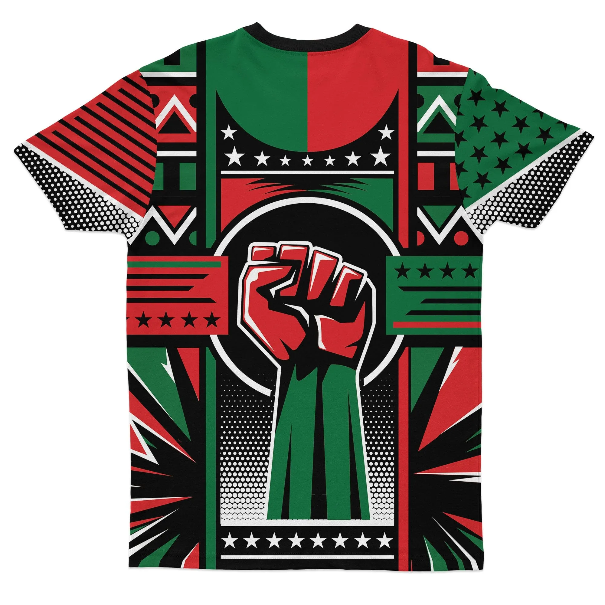 Power Fist And Patterns In Pan African Colors T-shirt