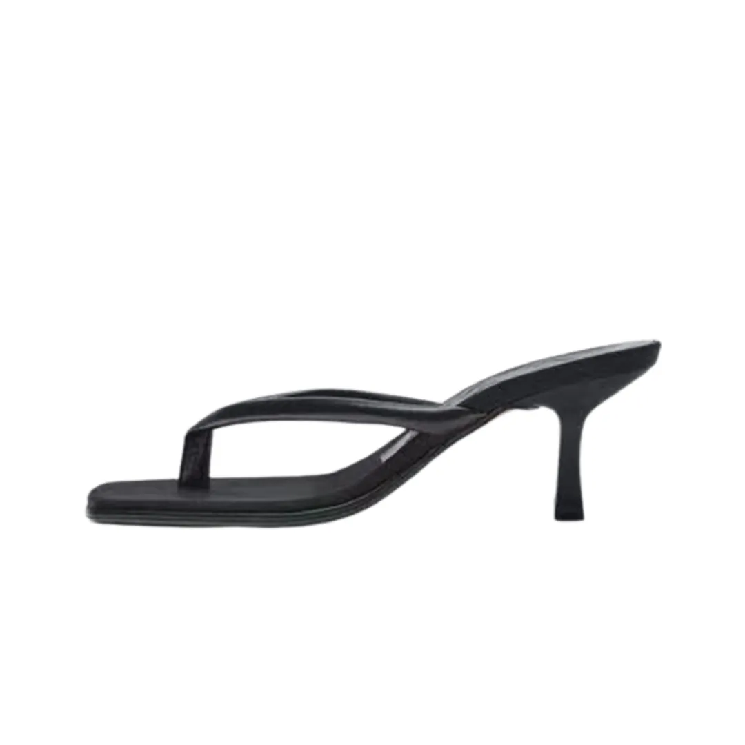 Pre Order:  Black Flip Toe Stiletto Sandals
