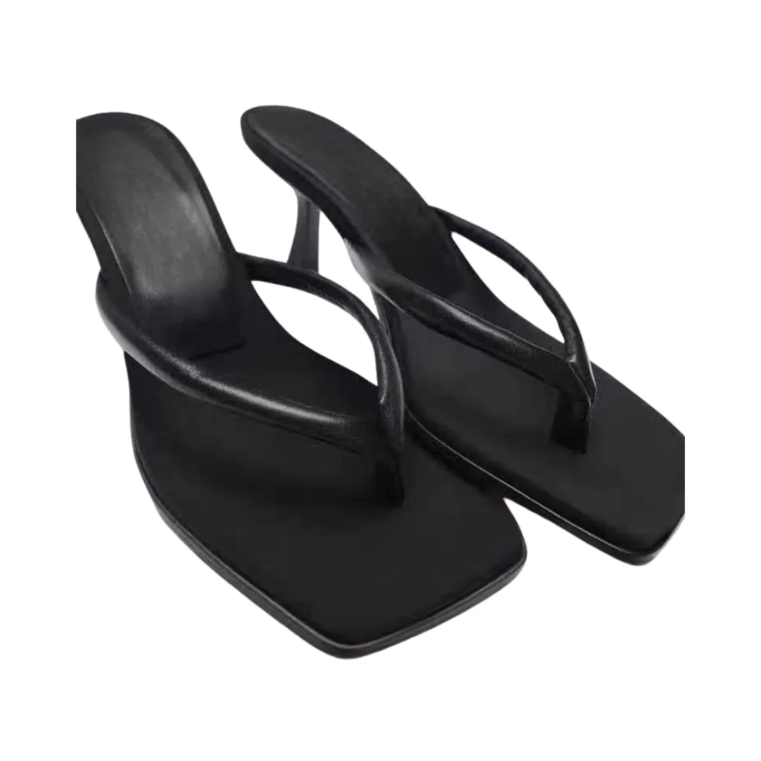 Pre Order:  Black Flip Toe Stiletto Sandals