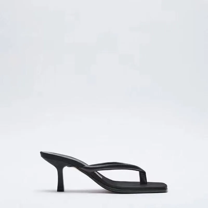 Pre Order:  Black Flip Toe Stiletto Sandals
