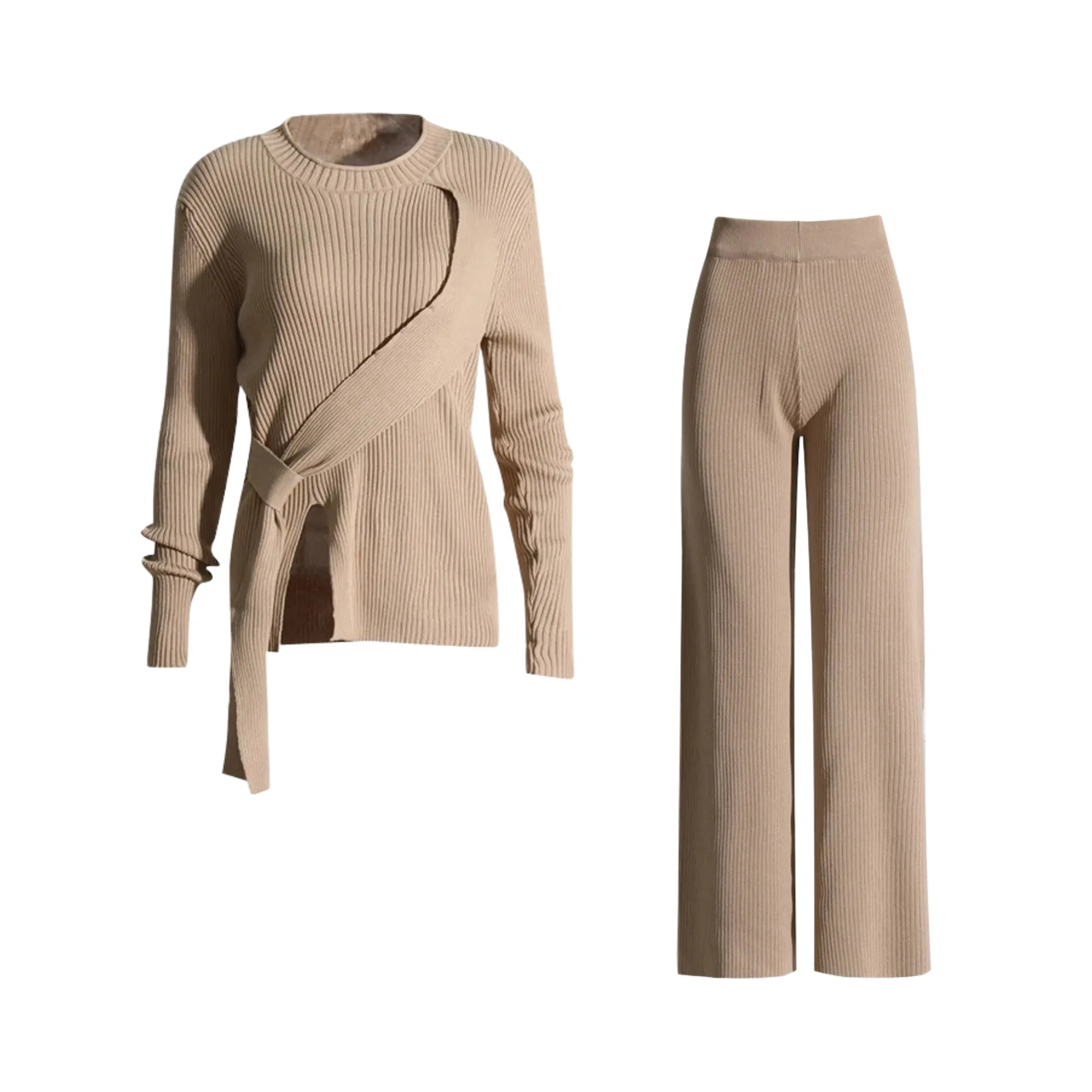Pre Order:  Crisscross Top Pants Knit Set