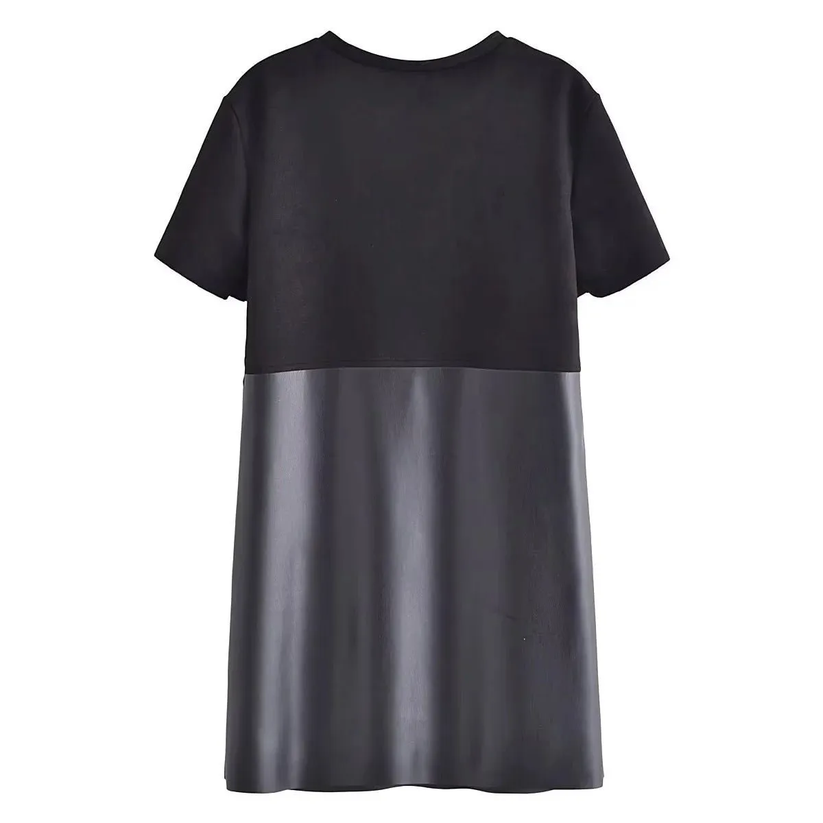 Pre Order:  Lace Vegan Leather Mini Shirt Dress
