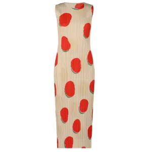 Pre Order:  Polka Dot Pleated Sleeveless Dress