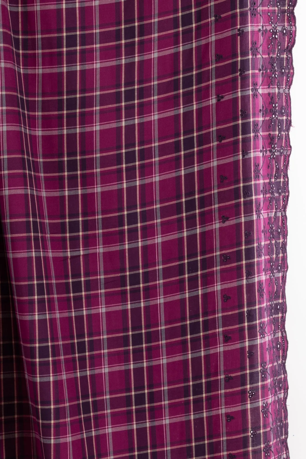 Priscilla Plaid Cotton Eyelet Woven
