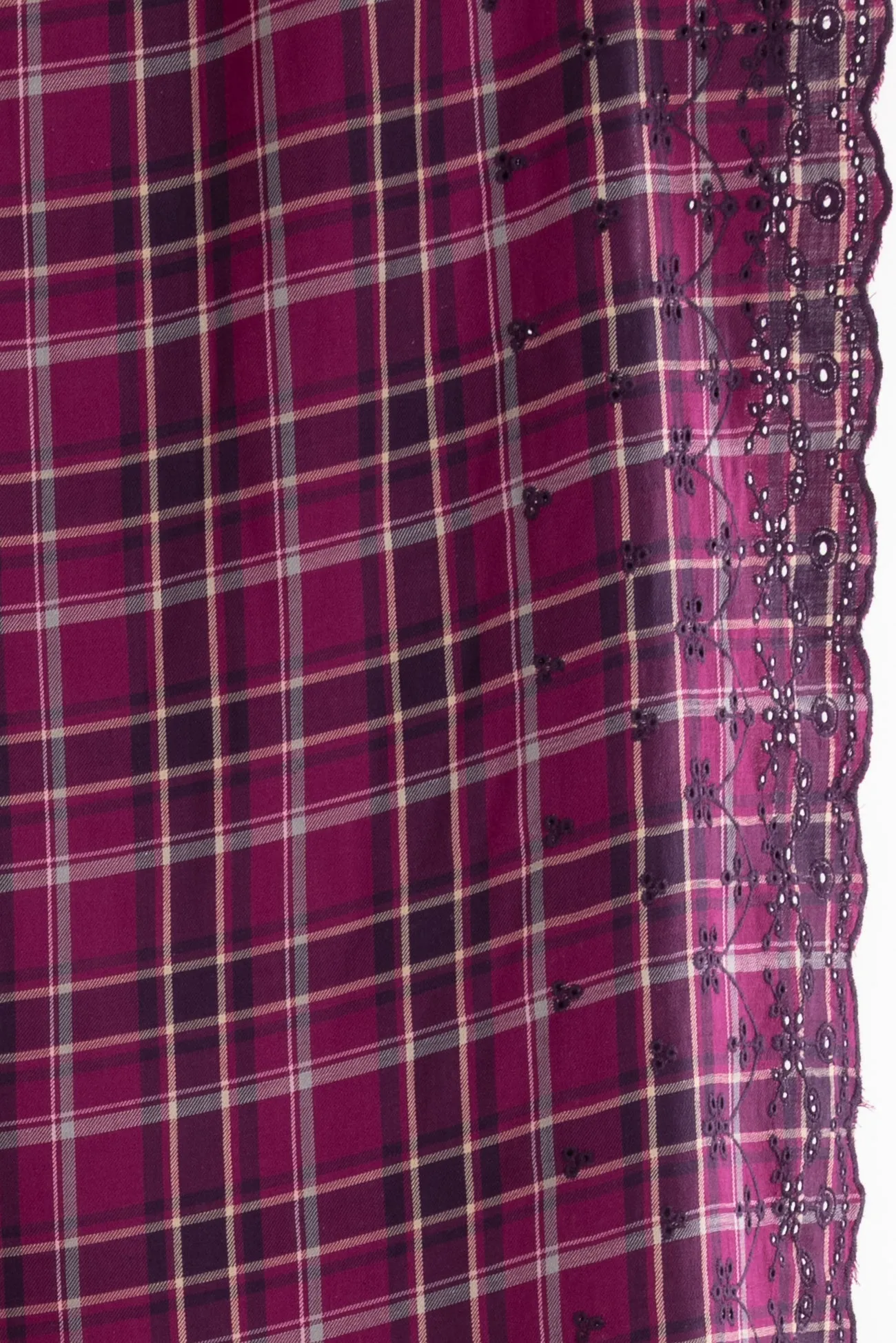 Priscilla Plaid Cotton Eyelet Woven