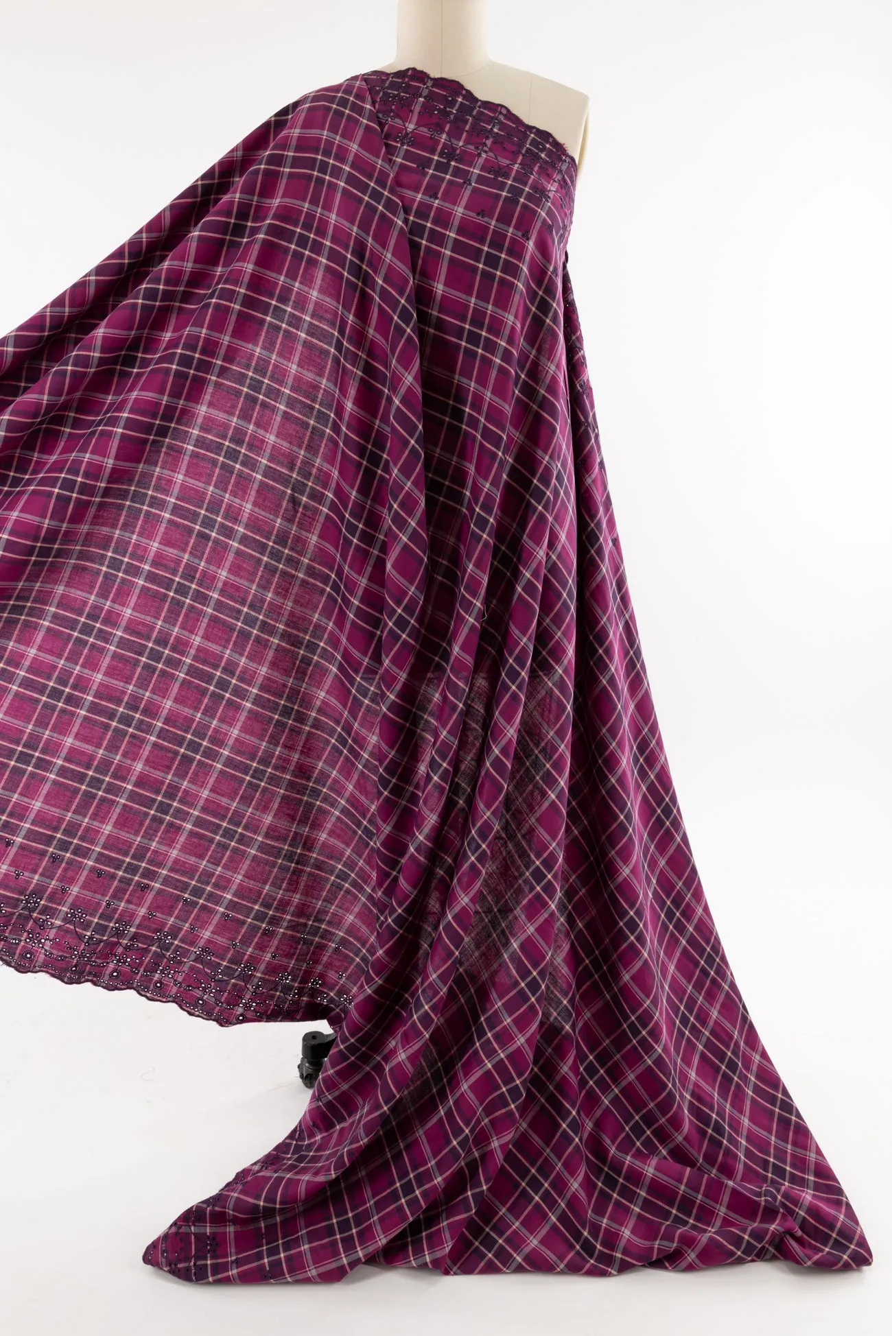 Priscilla Plaid Cotton Eyelet Woven