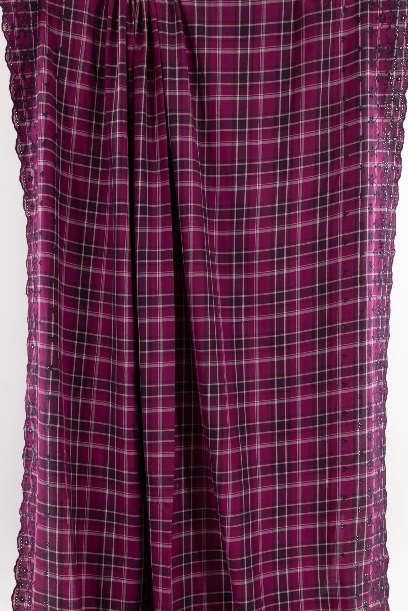 Priscilla Plaid Cotton Eyelet Woven