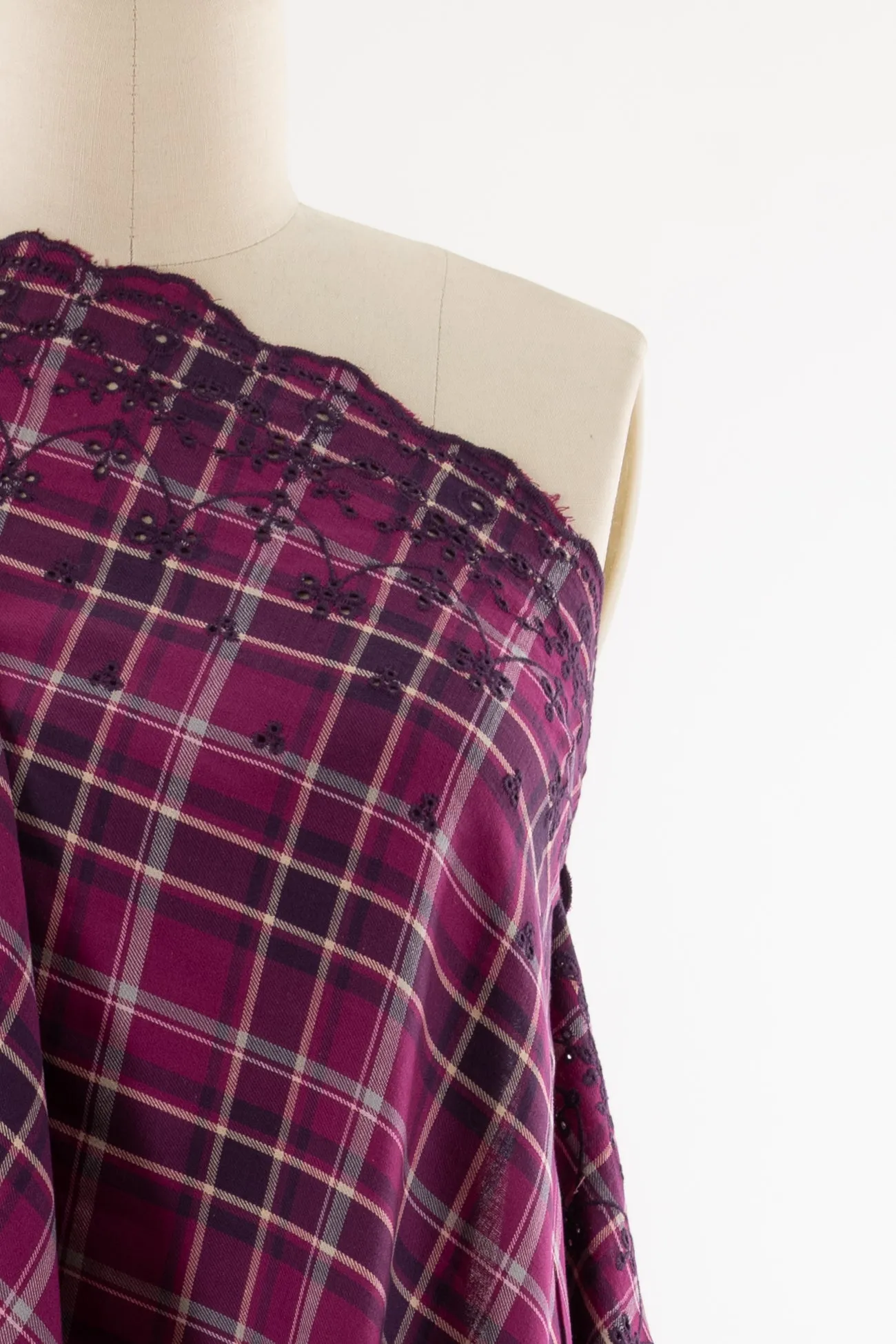 Priscilla Plaid Cotton Eyelet Woven