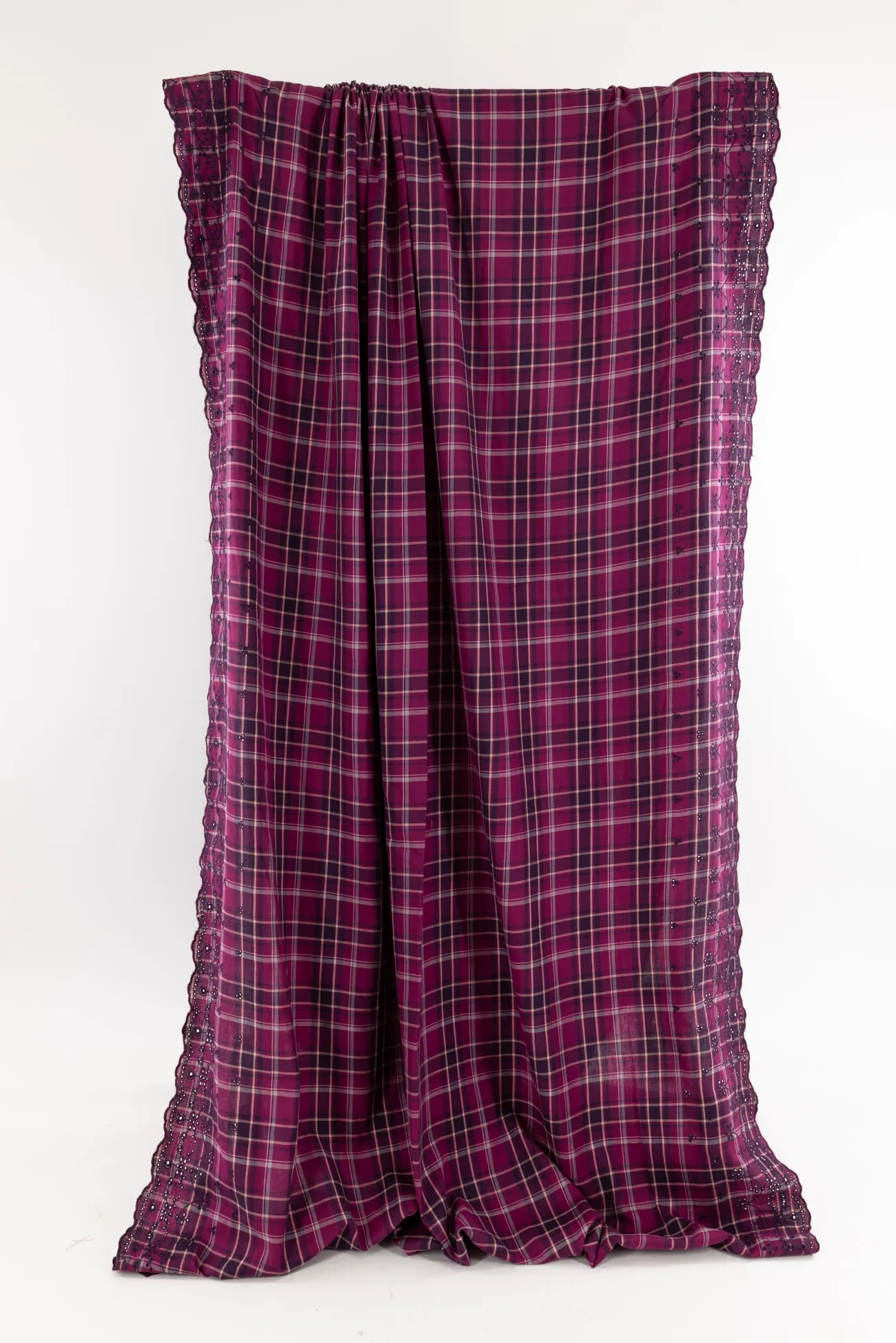 Priscilla Plaid Cotton Eyelet Woven