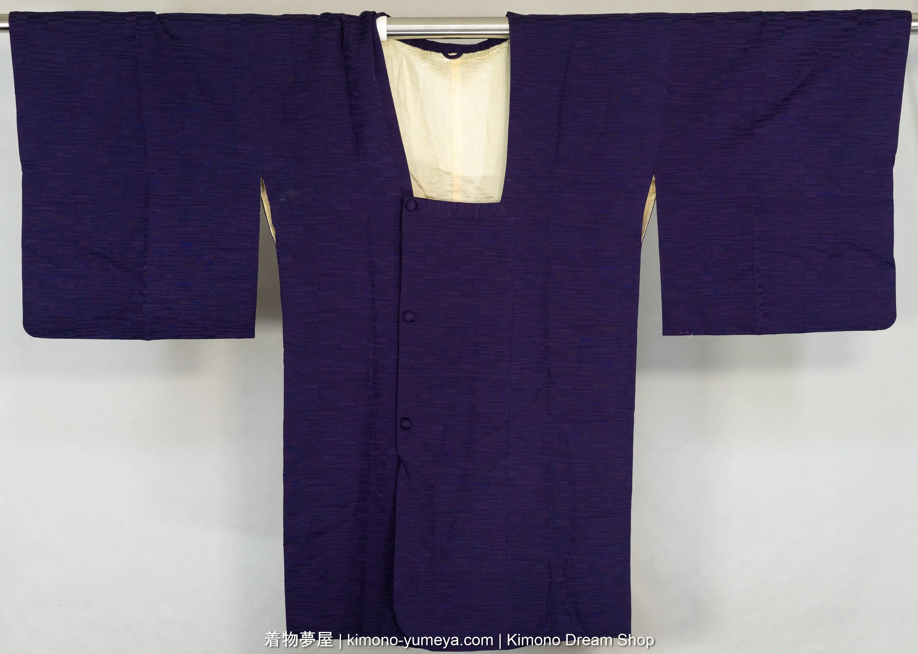 Purple Iromuji Michiyuki for Women - Traditional Japanese Kimono Jacket - Solid Color - Rectangles