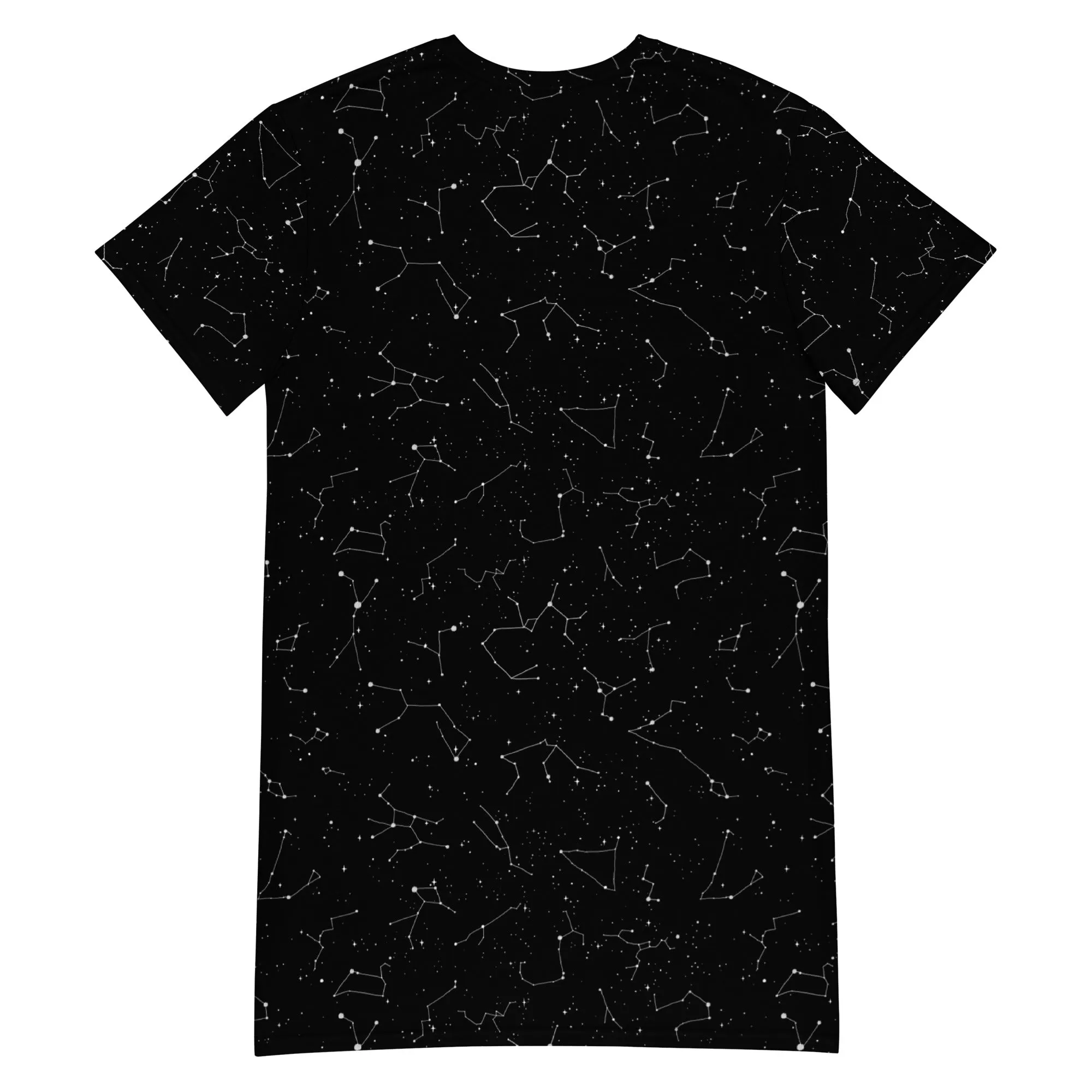 Purr Nebula Tee Dress - Vegan Oversized T-shirt Witchy Alt Style Occult Grunge Aesthetic Unisex Goth Black Dress