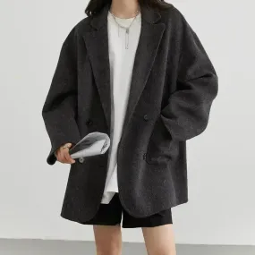 Retro Wool Blazer Overcoat | GISELLE