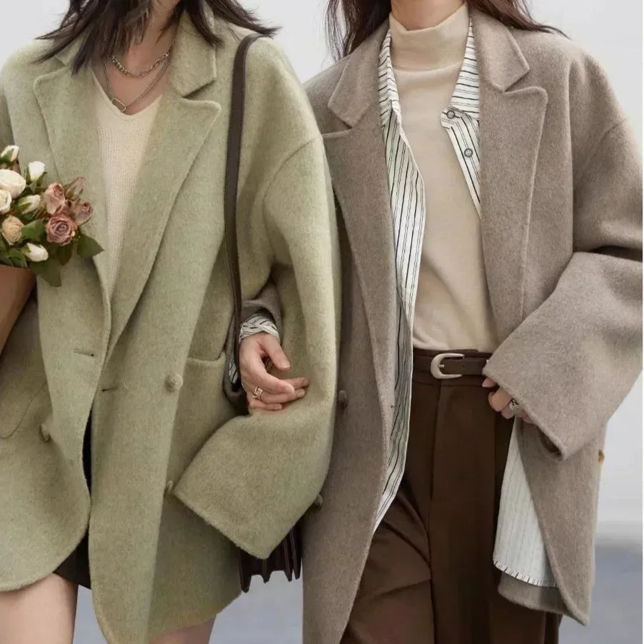 Retro Wool Blazer Overcoat | GISELLE