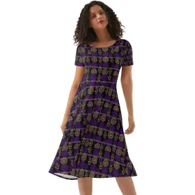Royal Hues Womens Short Sleeve Ruffle Dress