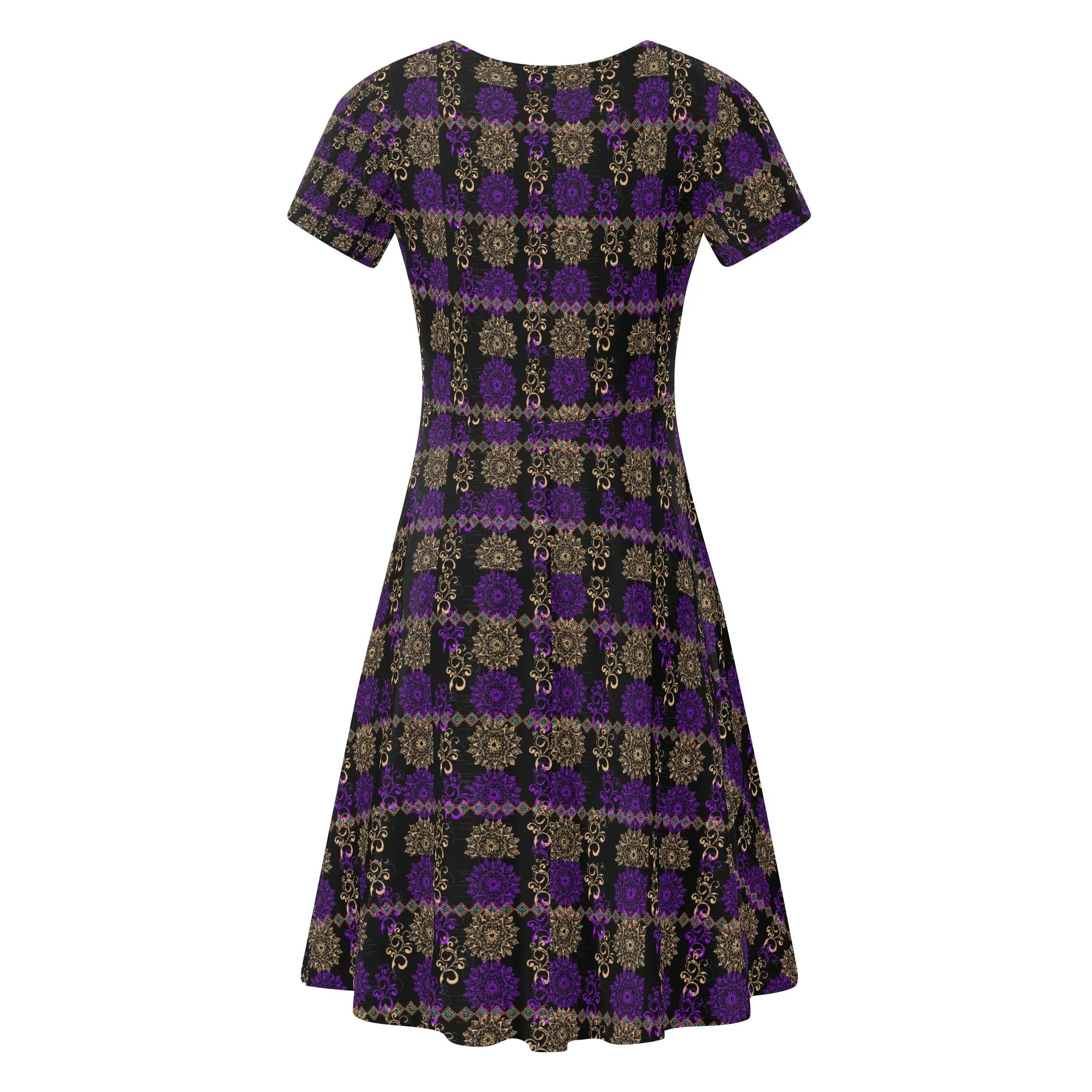 Royal Hues Womens Short Sleeve Ruffle Dress