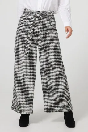 Sadler Pants in Black & White Houndstooth