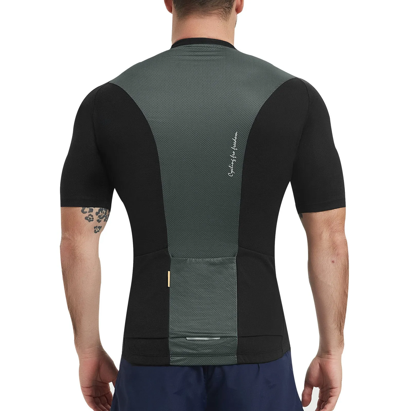 Santic Carden Men's Cycling Jersey Short Sleeves Breathable Black