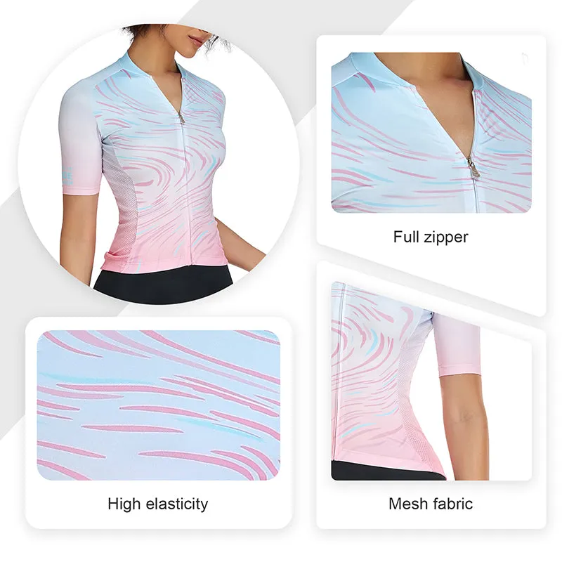 Santic Sight Fan  Womens Cycling Jersey Short Sleeves Pink