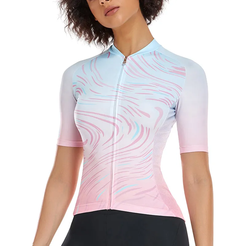 Santic Sight Fan  Womens Cycling Jersey Short Sleeves Pink