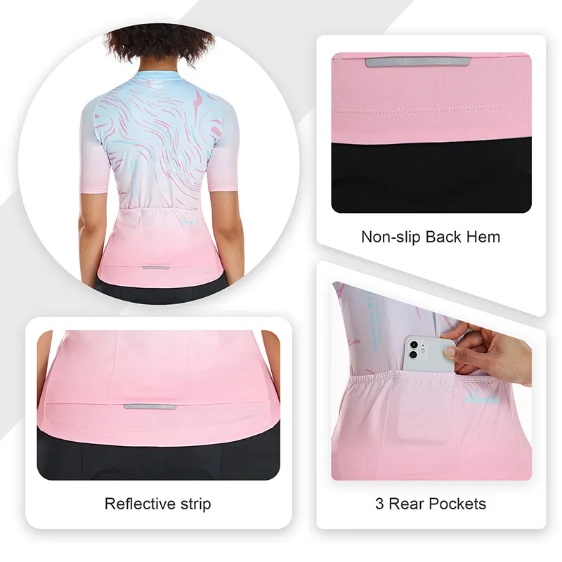Santic Sight Fan  Womens Cycling Jersey Short Sleeves Pink