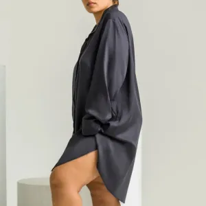 Sateen Shirt Dress