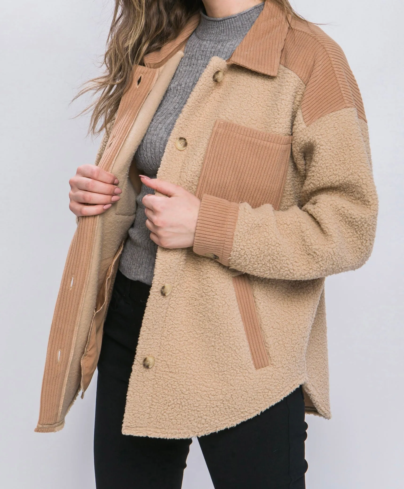 Scarly Sherpa Fleece Shacket