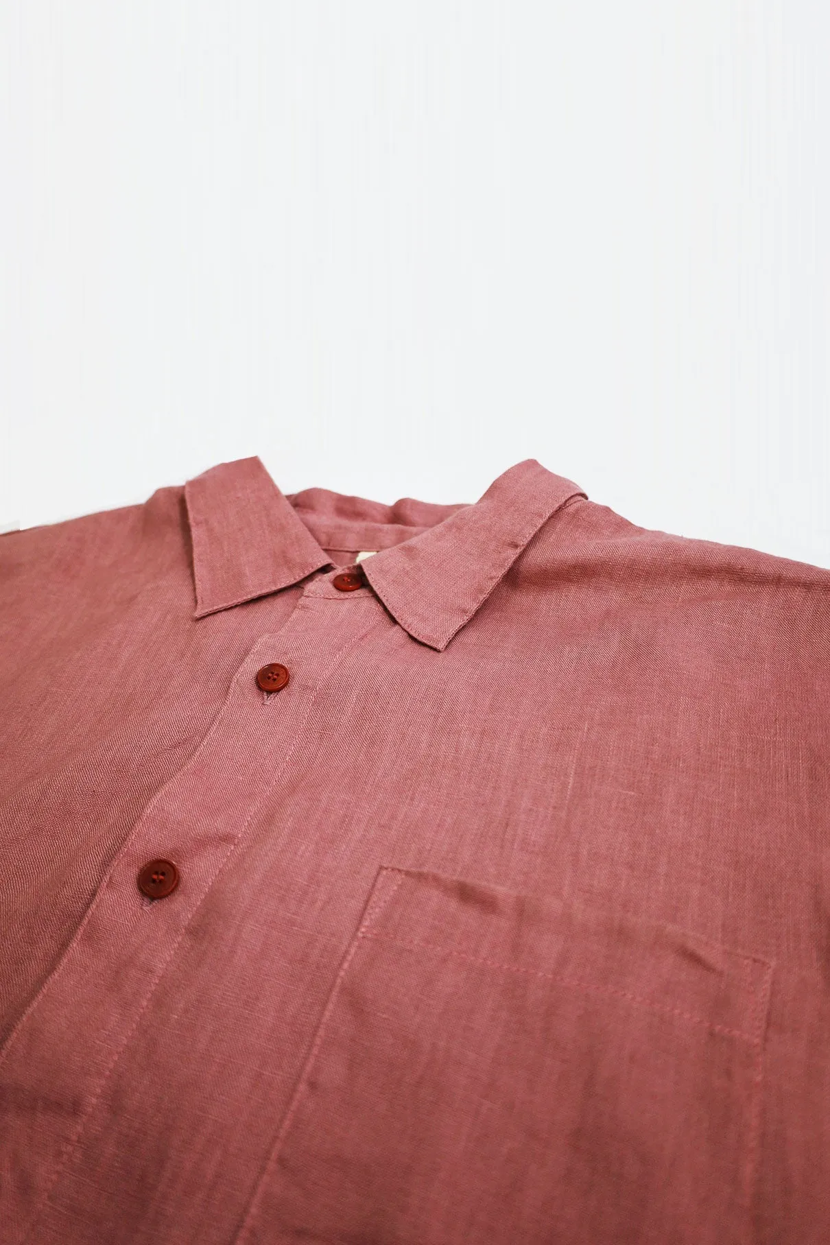 Seb Organic Linen Shirt Dusty Pink