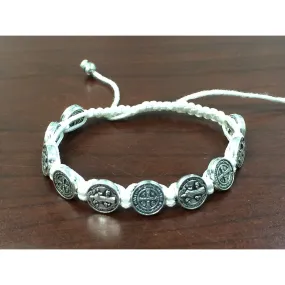 St. Benedict Slip Knot Bracelet - White