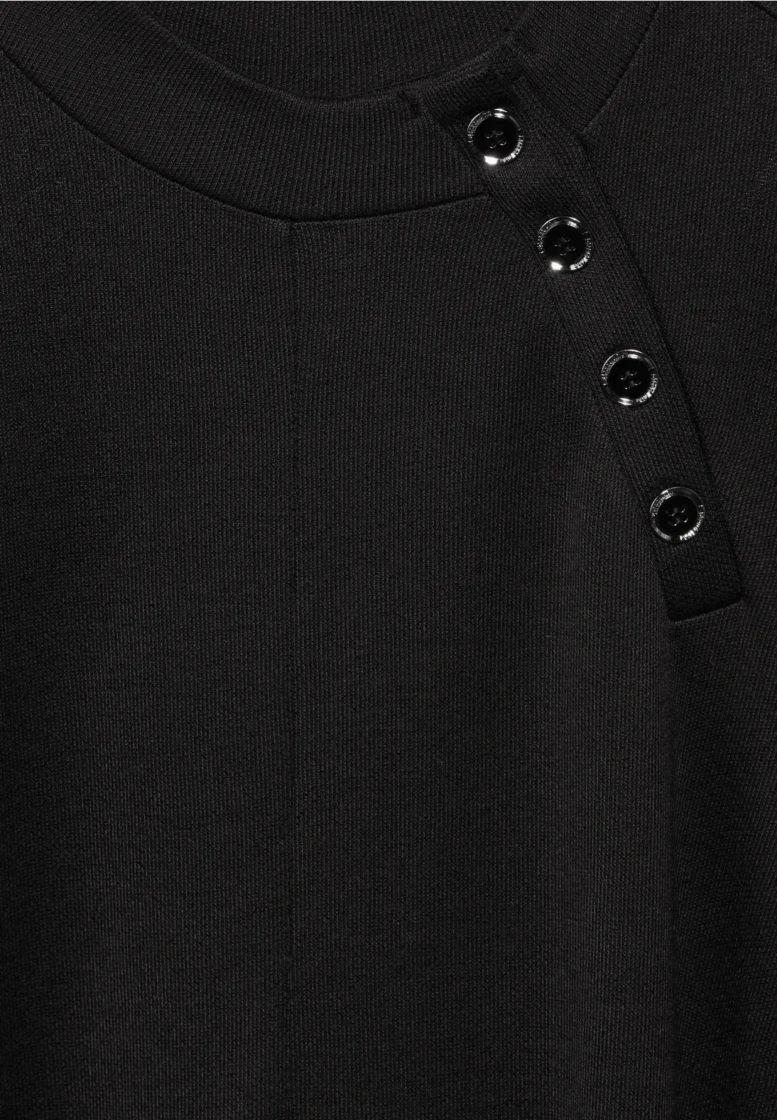 Street One Black Knitted dress with button shoulder detail