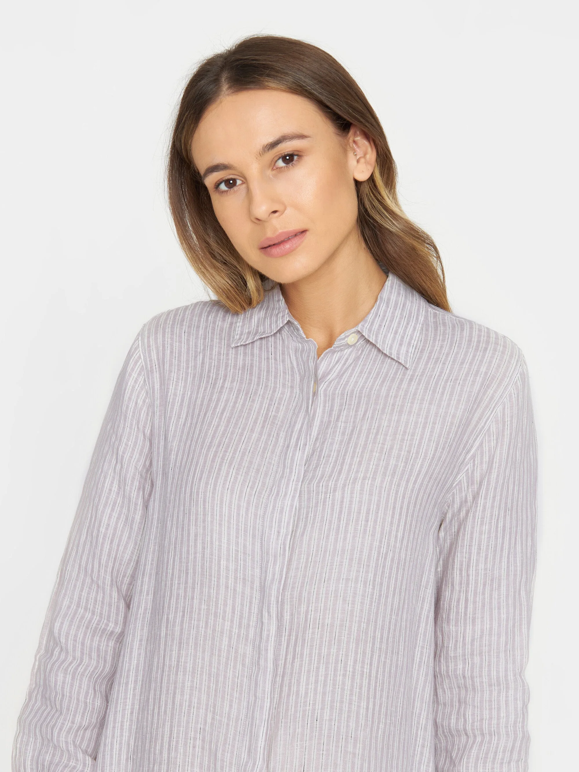 Striped linen shirt dress - Stripe