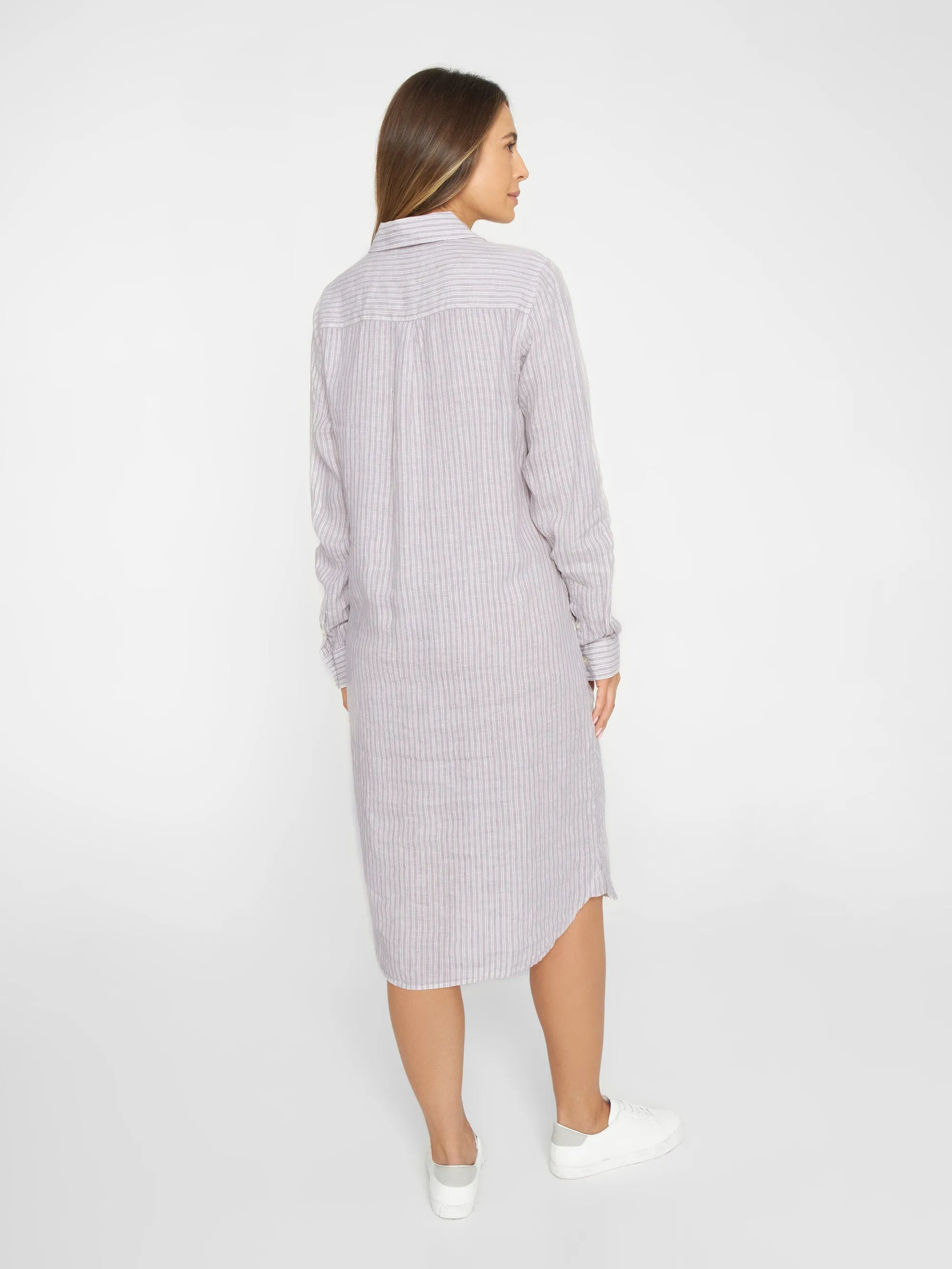 Striped linen shirt dress - Stripe