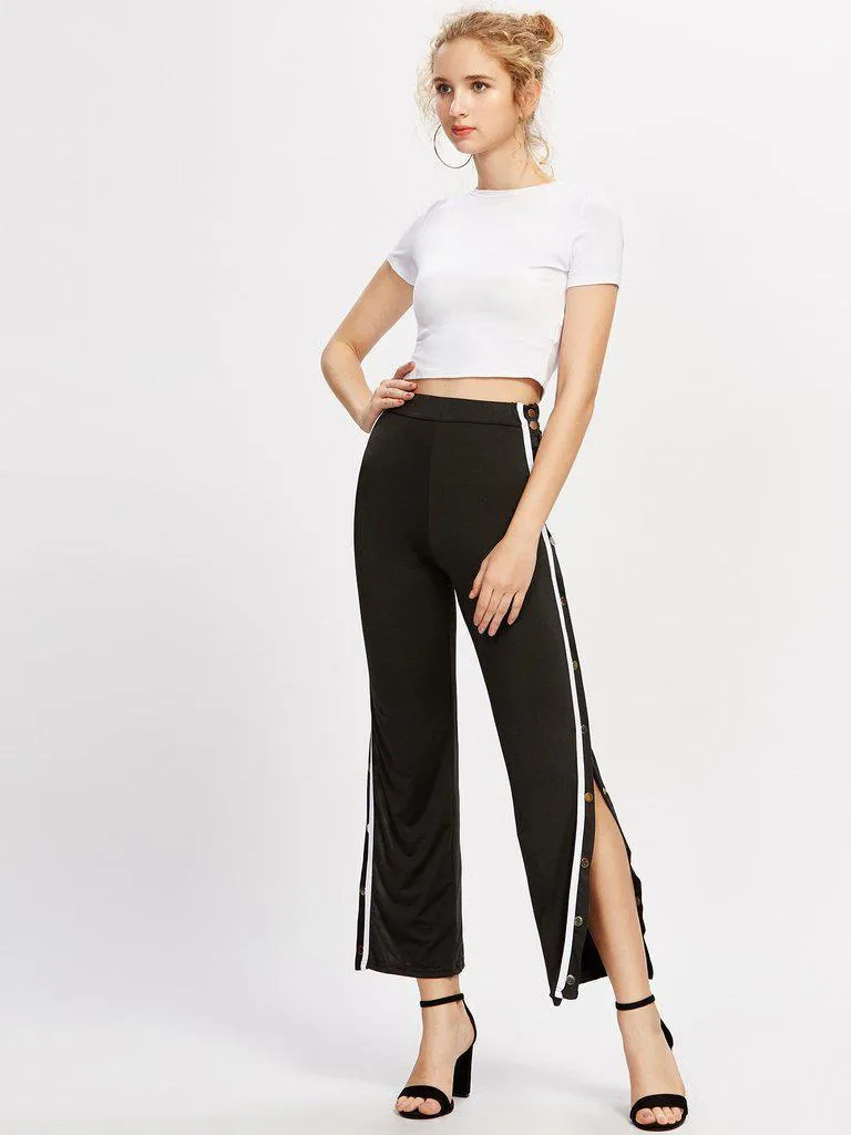 Tape Button Side Pants