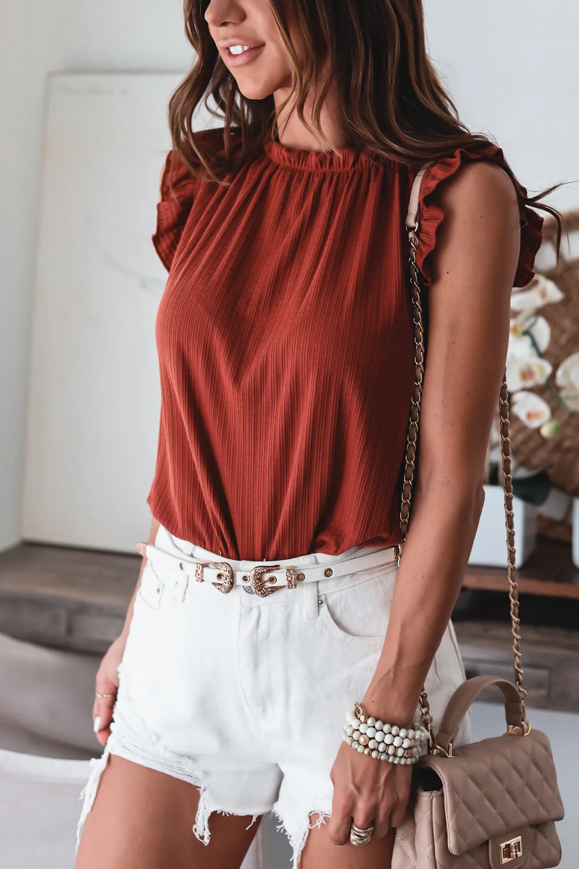 The Elise Ruffle Top