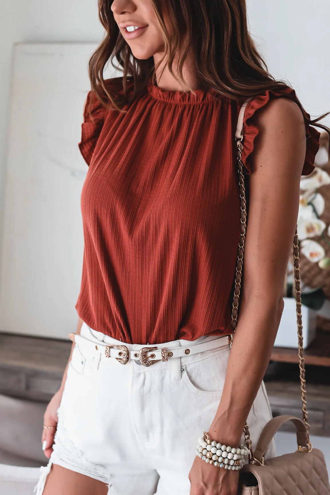 The Elise Ruffle Top