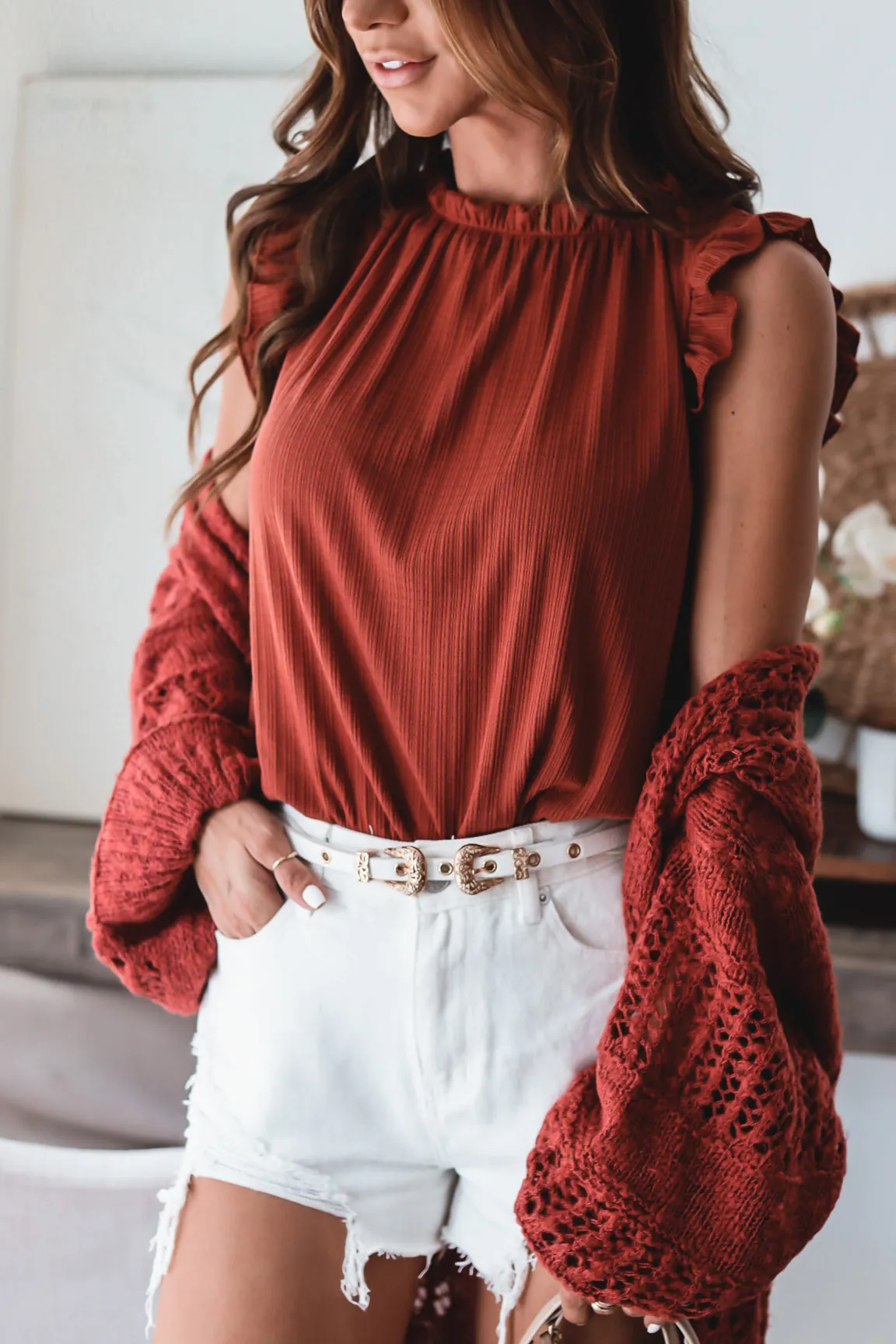The Elise Ruffle Top