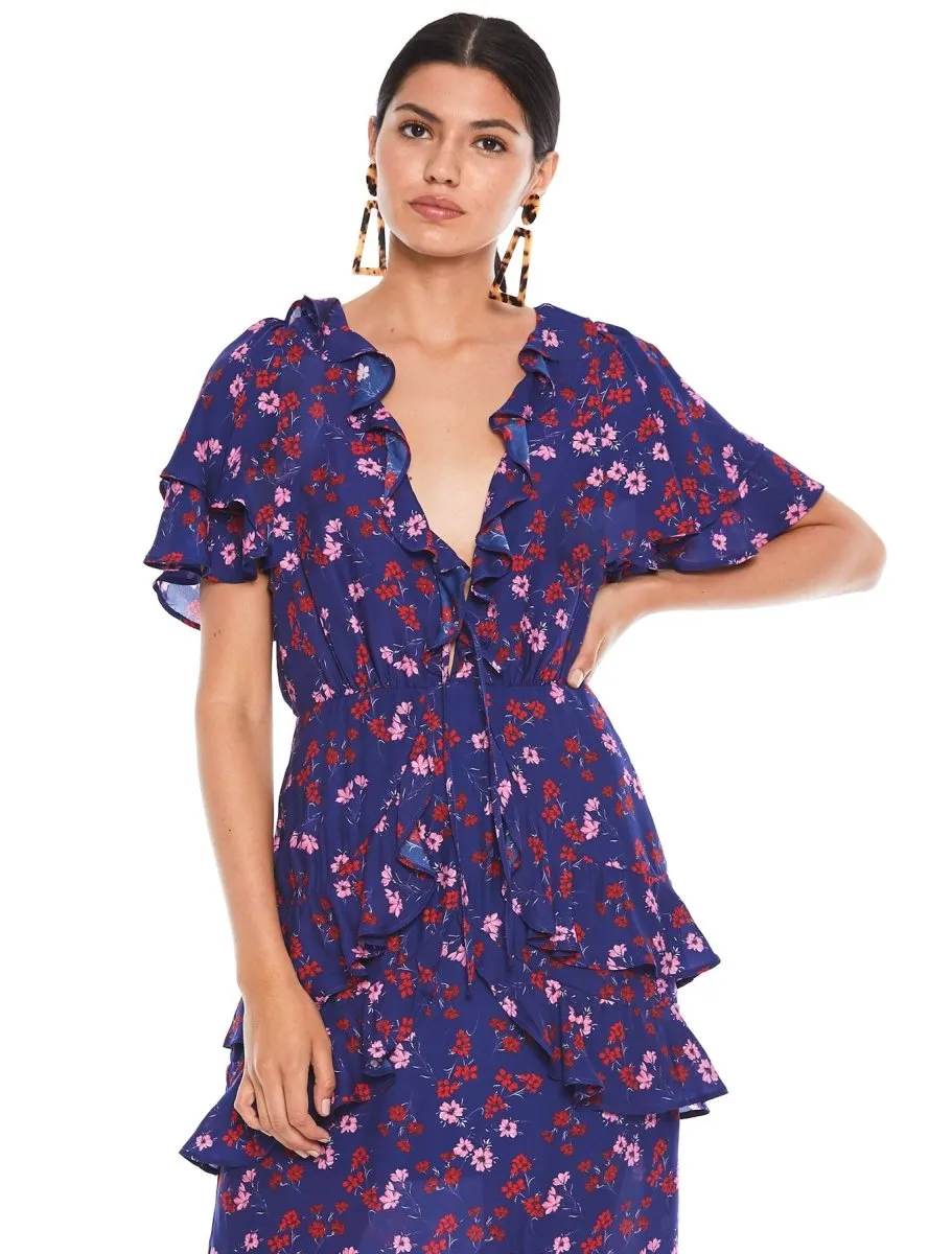 THE YEARNING RUFFLE MIDI DRESS