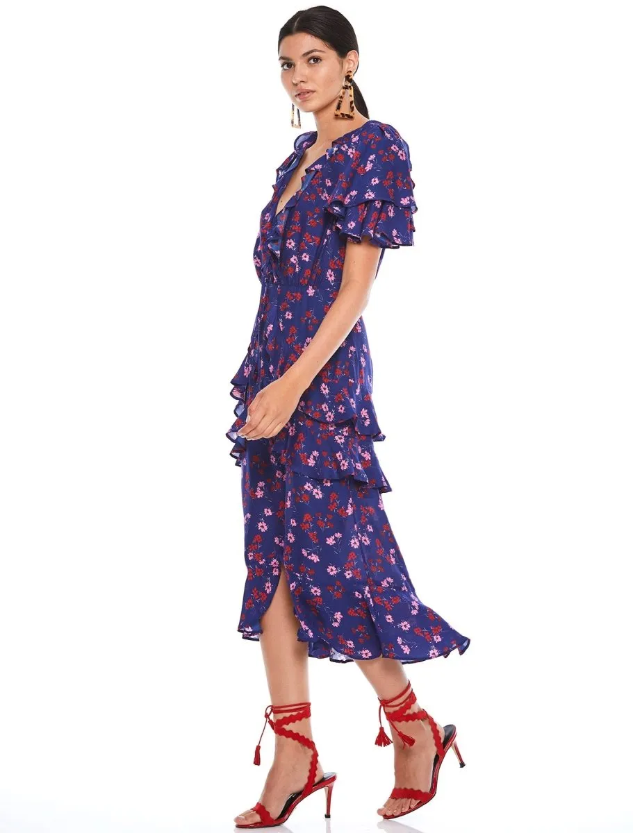 THE YEARNING RUFFLE MIDI DRESS