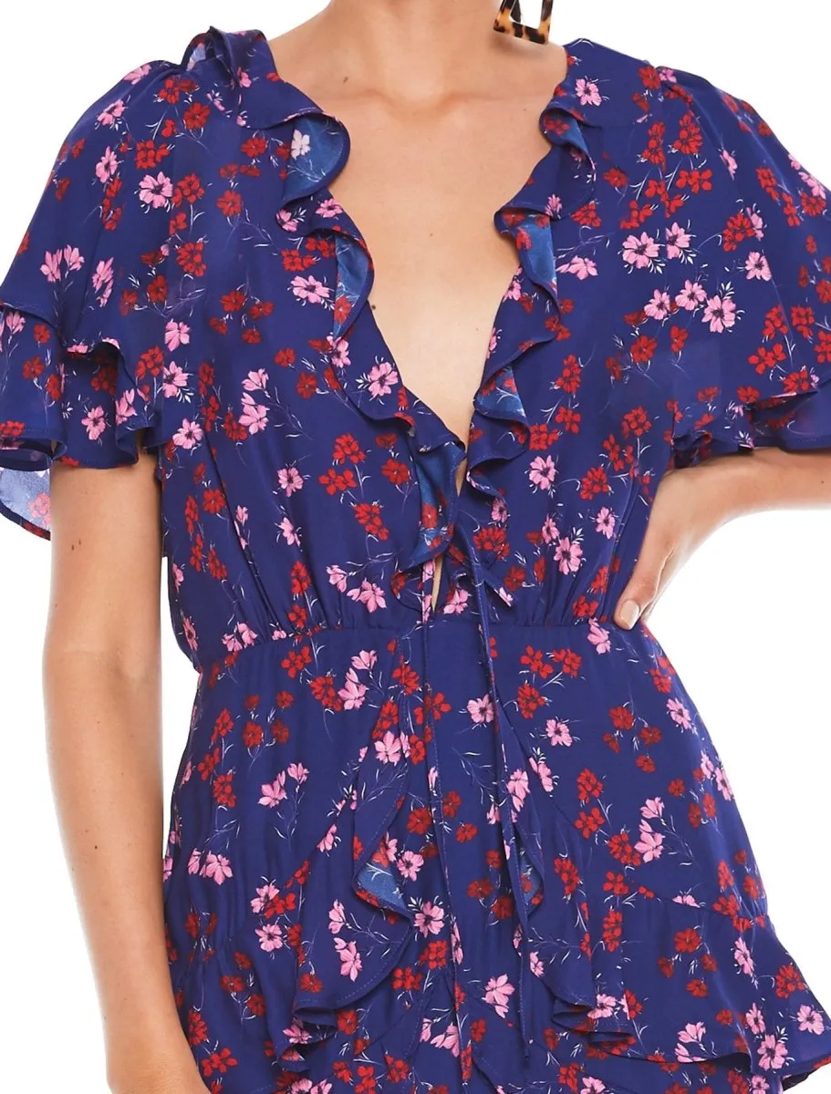 THE YEARNING RUFFLE MIDI DRESS