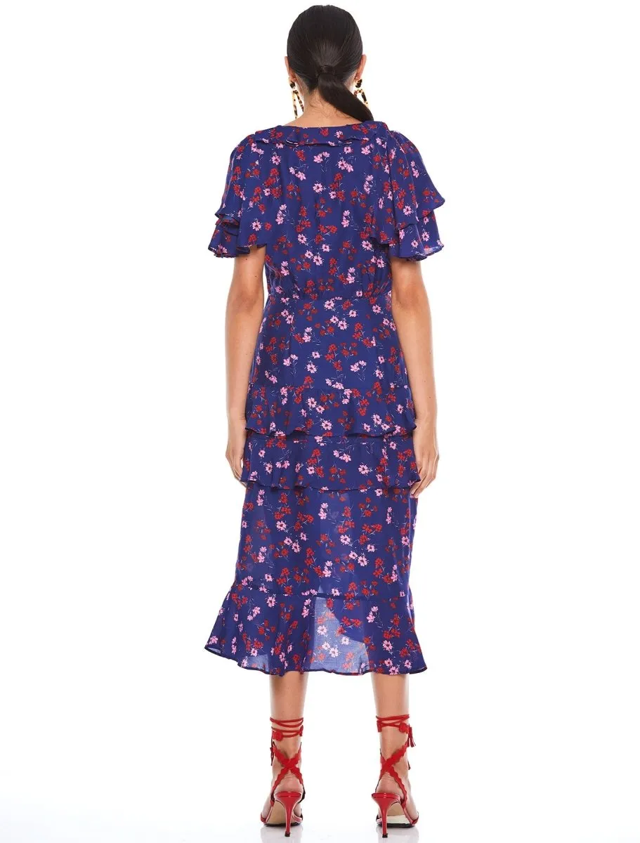THE YEARNING RUFFLE MIDI DRESS