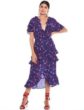 THE YEARNING RUFFLE MIDI DRESS