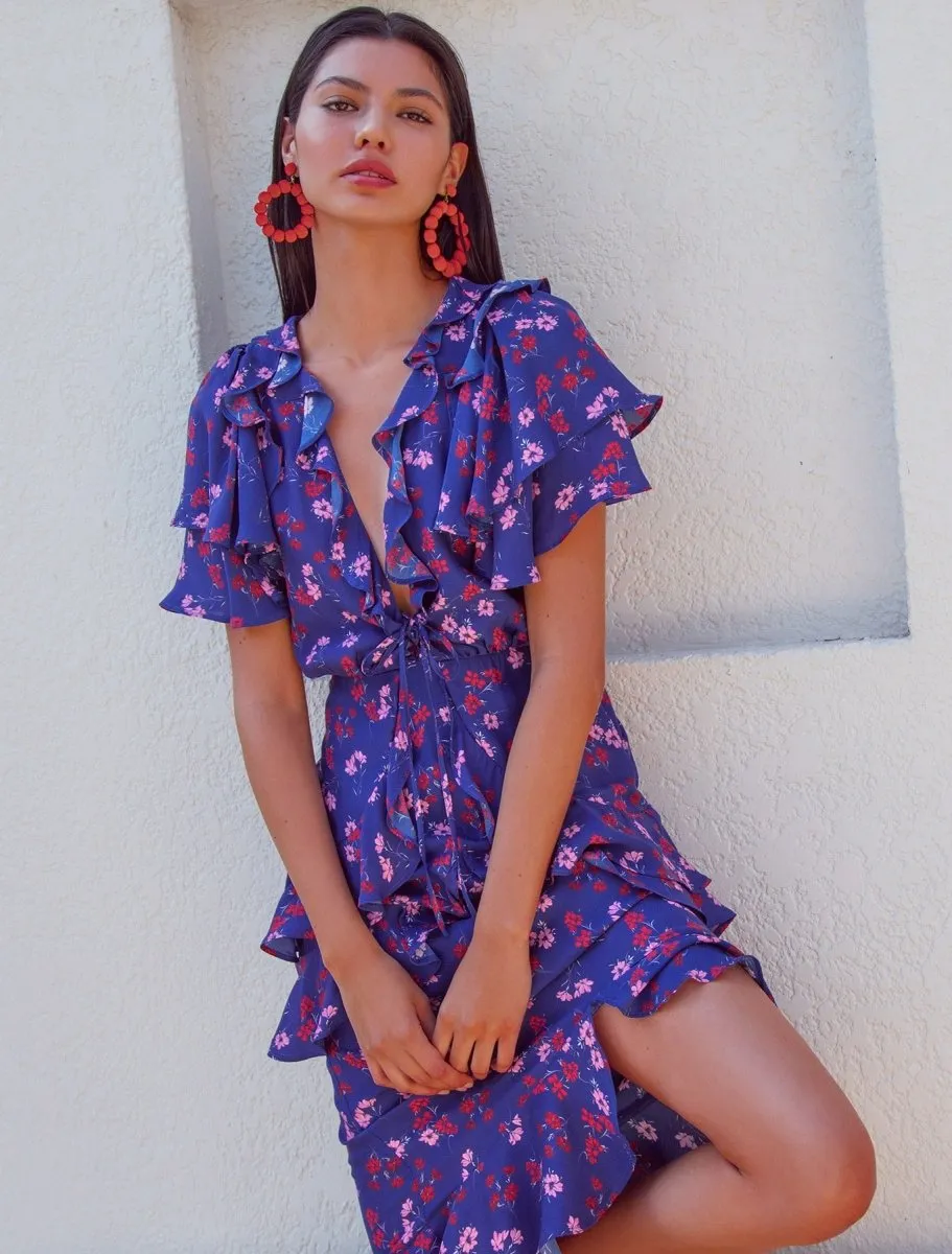 THE YEARNING RUFFLE MIDI DRESS