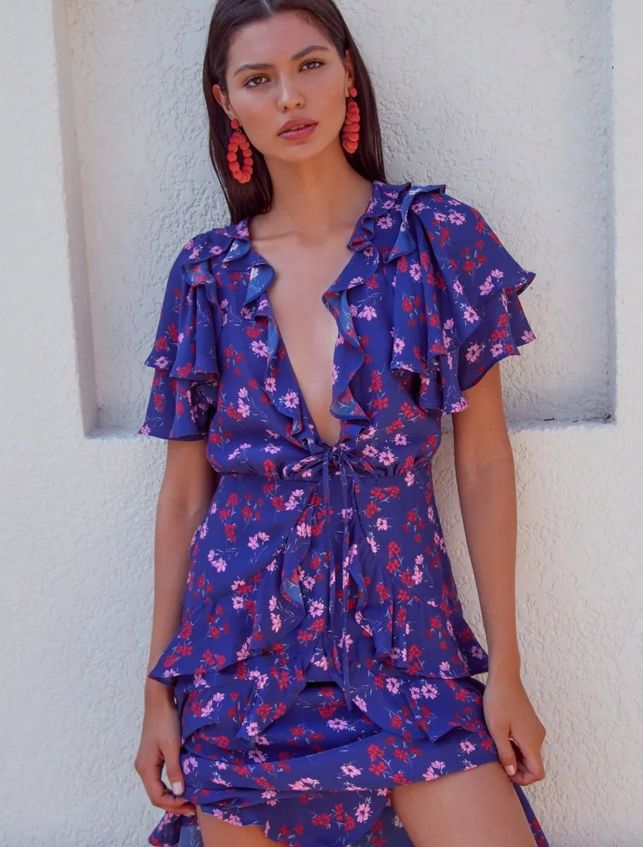 THE YEARNING RUFFLE MIDI DRESS