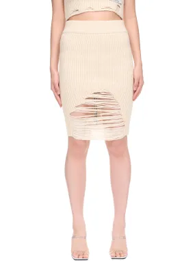 Theresa Knit Skirt (KN031-BE-BEIGE)