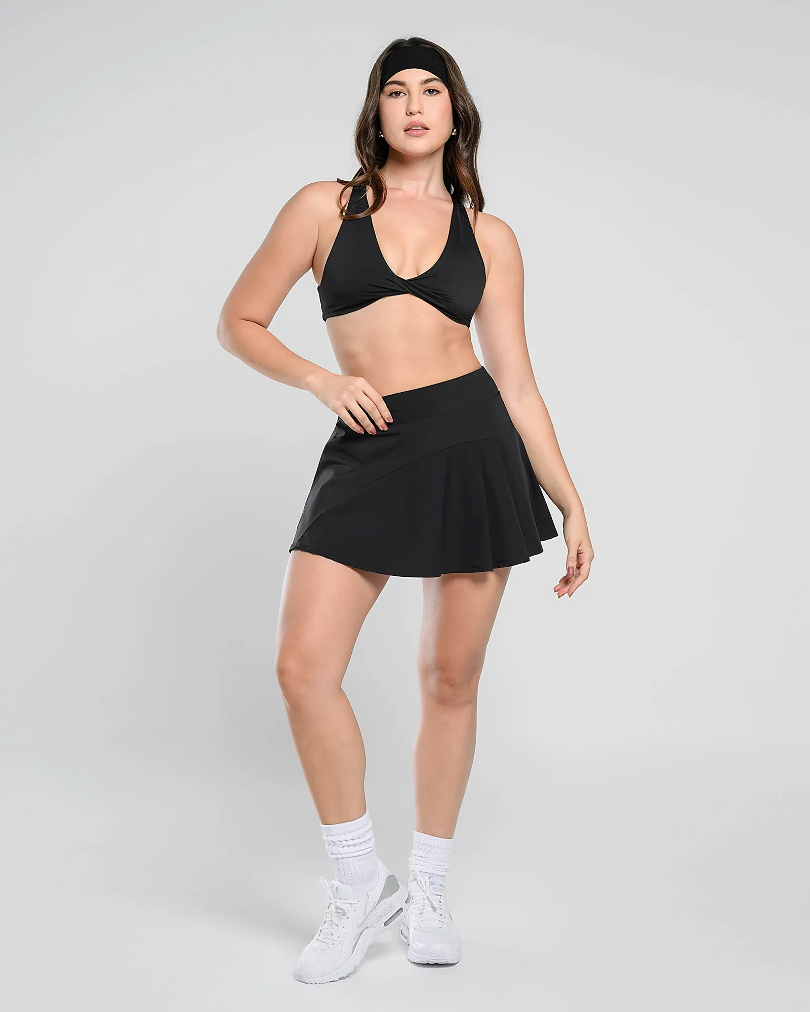 Trendy Pleated Skirt with Shorts and Pockets